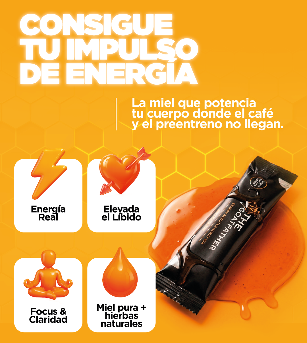 1 Sobre de Miel Potencializador de Energía