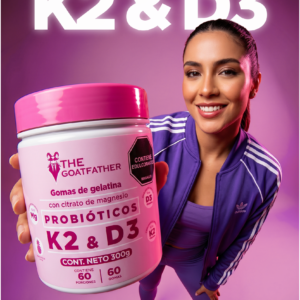 Gomas de gelatina con probióticos femeninos, vitaminas K2 + D3